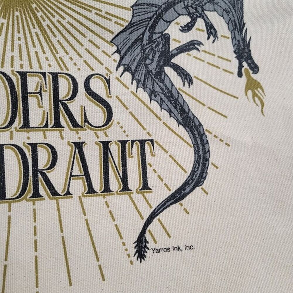 Fourth Wing Riders Quadrant TOTE BAG Canvas Out of Print Iron Flame Onyx Storm - Picture 3 of 9
